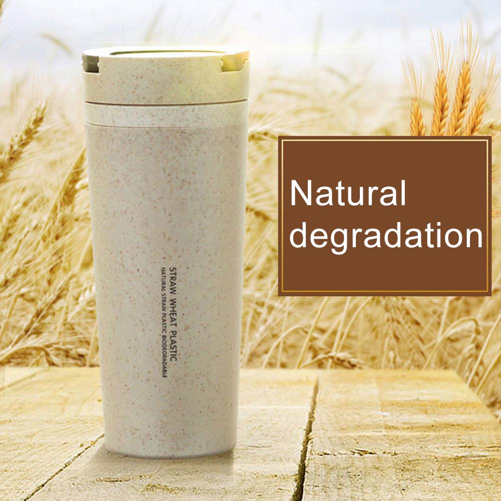 Portable Wheat Straw Insulated Bottle Thermos Mug - 500ml